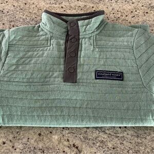 Vineyard Vines Boys Green Quilted Pullover Shep